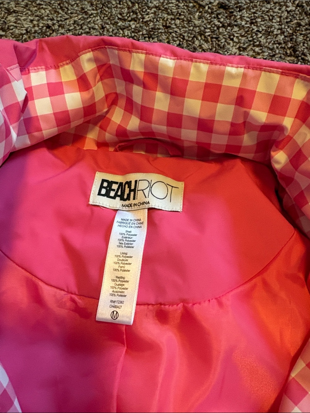 Beach Riot Pink Puffer Jacket - Picture 2 of 3